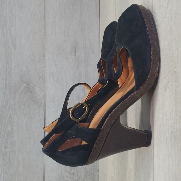 Coclico Womens Suede Ankle Strap Heels Open Toe Sandals Shoes sz 38 US 7.5 - Picture 3 of 15